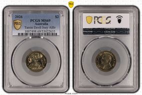 2026 $2 Tassie Devil Joey AlBr MS69