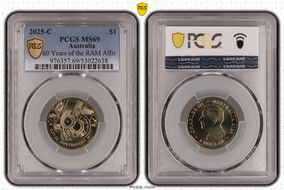 2025-C $1 60 Years of the RAM AlBr MS69