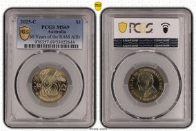 2025-C $1 60 Years of the RAM AlBr MS69