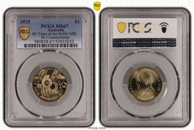 2025 $1 60 Years of the RAM AlBr 60 Counterstamp MS67