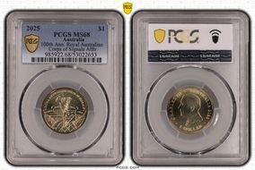 2025 $1 100th Ann. Royal Australian Corps of Signals AlBr MS68
