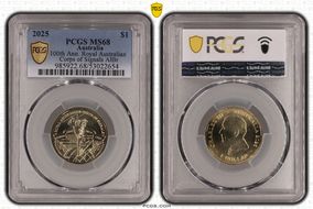 2025 $1 100th Ann. Royal Australian Corps of Signals AlBr MS68