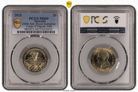 2025 $1 100th Ann. Royal Australian Corps of Signals AlBr MS69