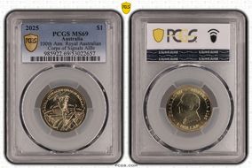 2025 $1 100th Ann. Royal Australian Corps of Signals AlBr MS69