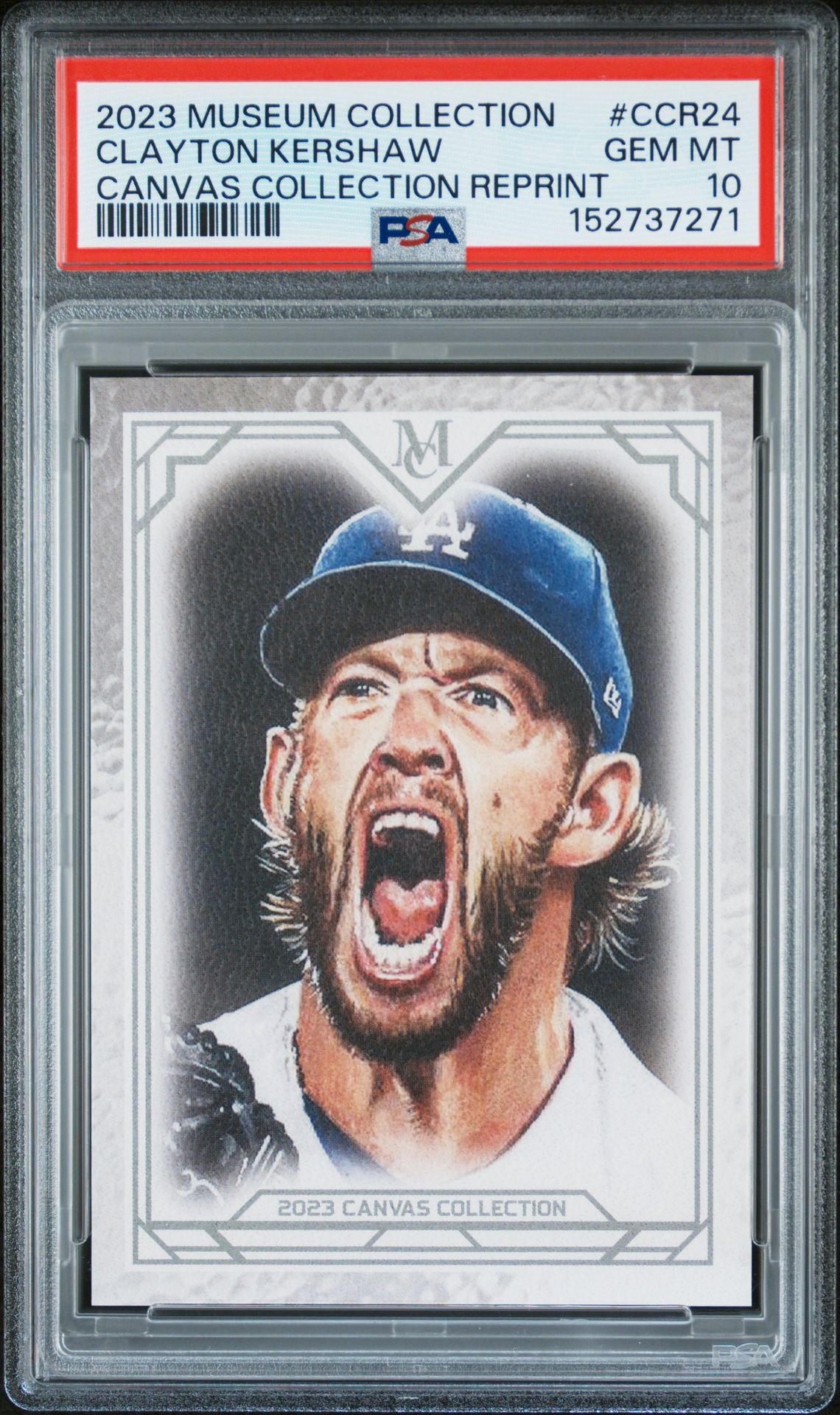 2023 Topps TOPPS MUSEUM COLLECTION CANVAS COLLECTION REPRINTS #CCR24 Clayton Kershaw front