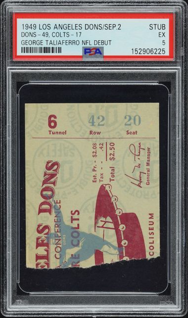 GEORGE TALIAFERRO NFL DEBUT (front)