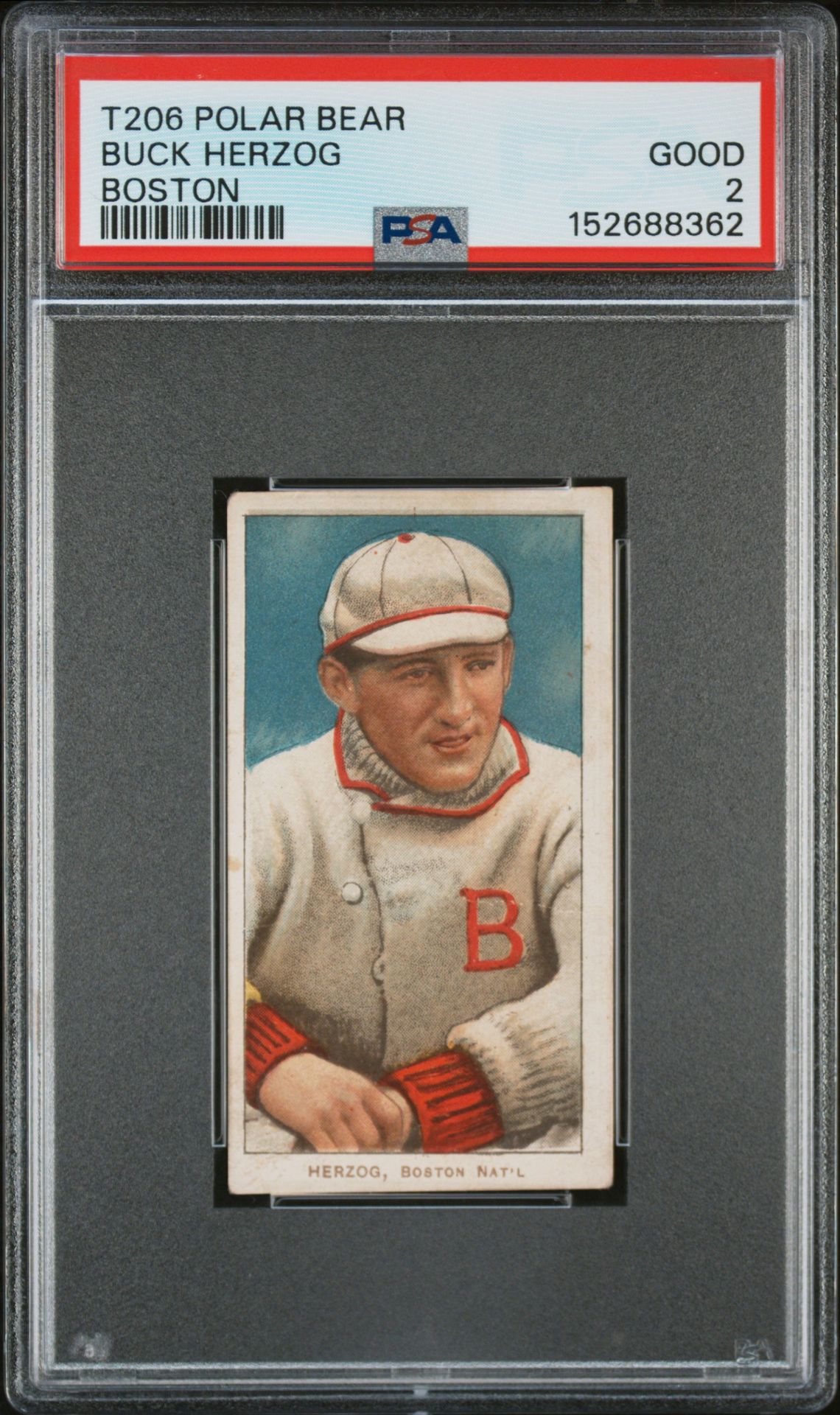 1909-11 T206 POLAR BEAR BOSTON Buck Herzog front