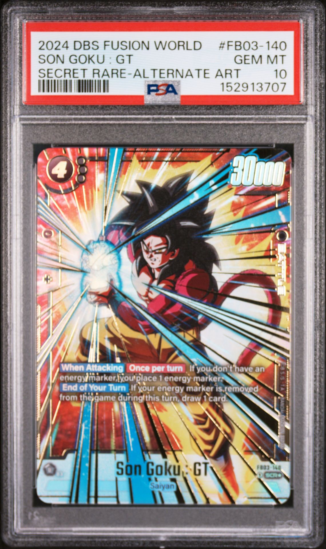 2024 Dragon Ball DRAGON BALL SUPER CARD GAME FUSION WORLD RAGING ROAR SECRET RARE-ALTERNATE ART #FB03-140 Son Goku : Gt front