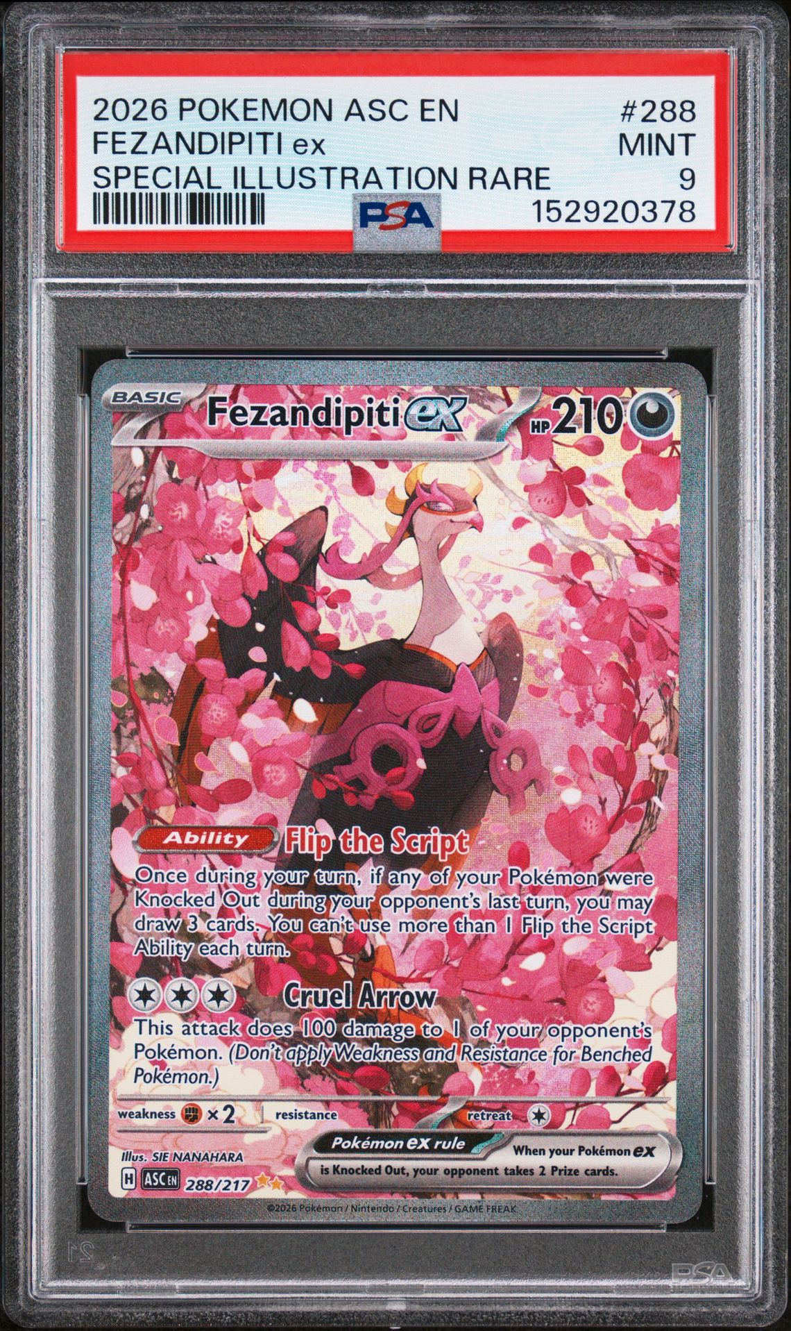2026 Pokemon POKEMON ASC EN-ASCENDED HEROES SPECIAL ILLUSTRATION RARE #288 Fezandipiti Ex front