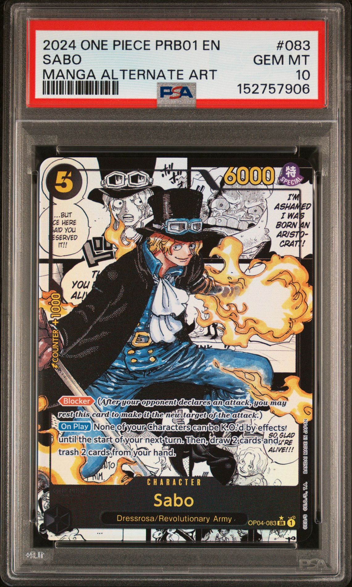 2024 One Piece ONE PIECE PRB01-PREMIUM BOOSTER -ONE PIECE CARD THE BEST- Alt Art #083 Sabo front