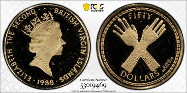 1988-FM $50 Chimu King's Crossed Hands PR65DCAM