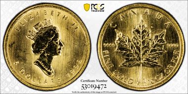 1998 $5 Maple Leaf 1/10oz Au MS65