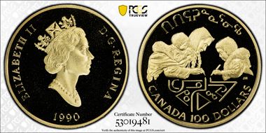 1990 $100 Literacy PR69DCAM