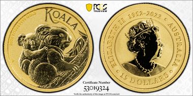 2023-P $15 Koala Gold MS70
