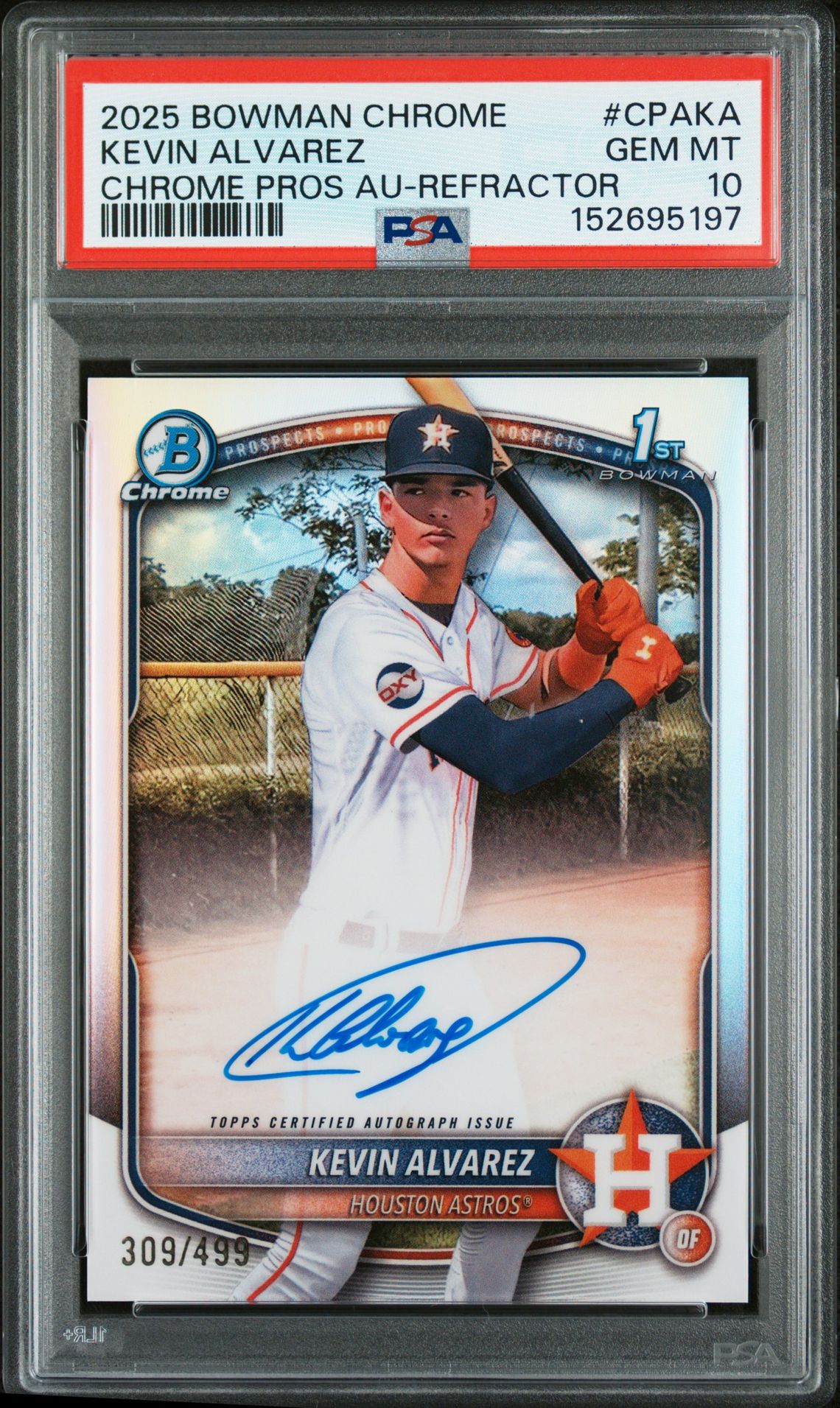 2025 Bowman Bowman Chrome CHROME PROS AU-REFRACTOR #CPAKA Kevin Alvarez front