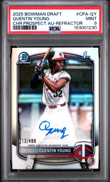 2025 Bowman BOWMAN DRAFT CHROME PROSPECT AUTOGRAPHS Refractor #CPA-QY Quentin Young front