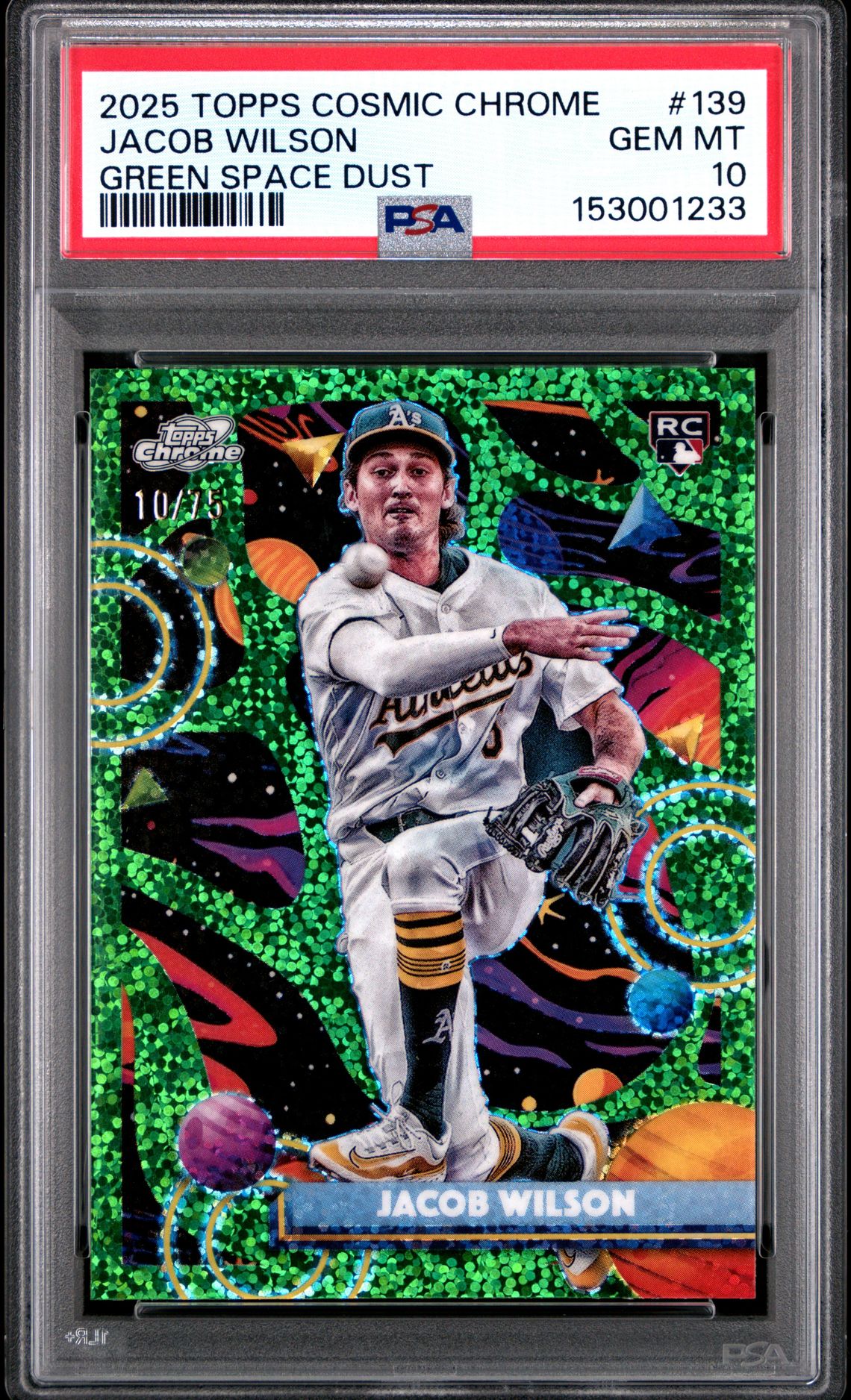 2025 Topps TOPPS COSMIC CHROME GREEN SPACE DUST #139 Jacob Wilson front