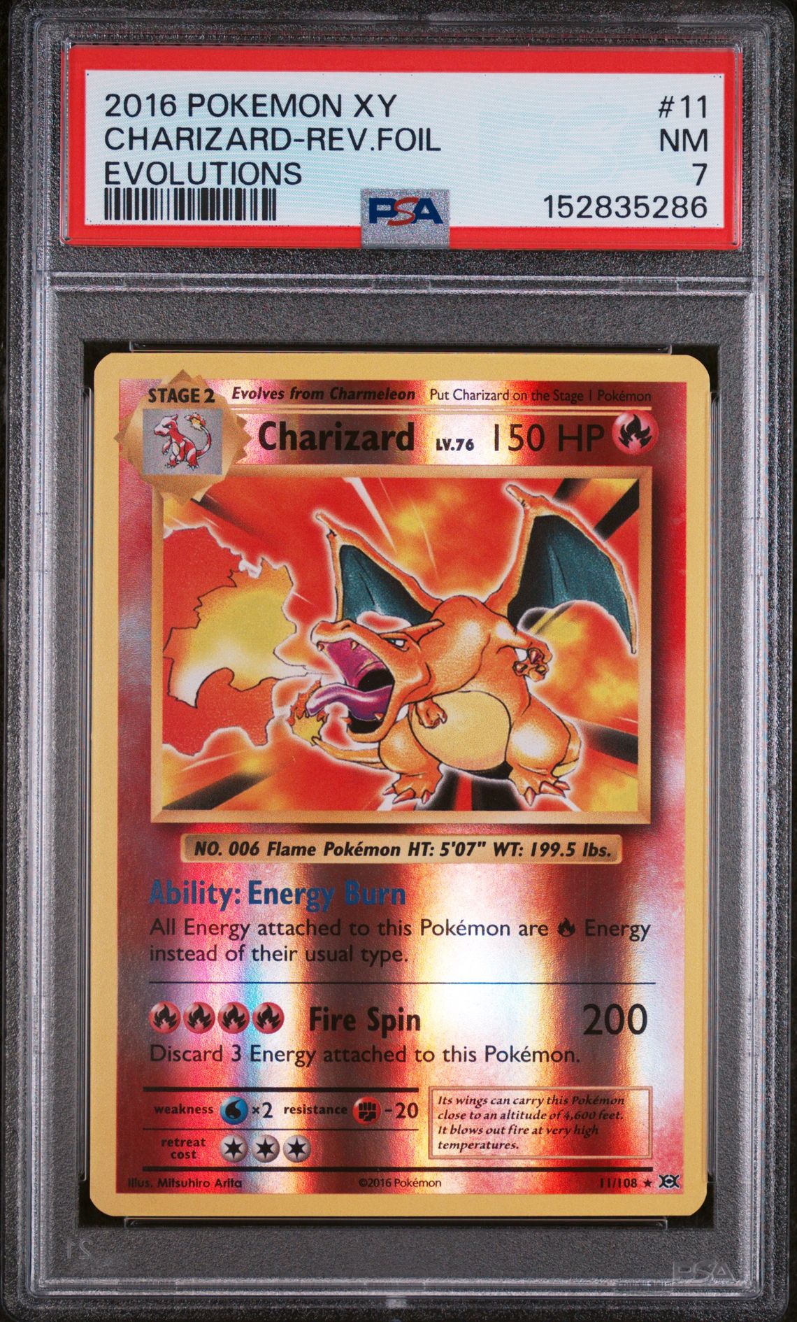 2016 Pokemon POKEMON XY EVOLUTIONS #11 Charizard-Rev.Foil front