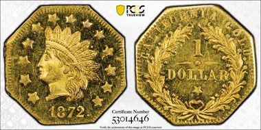 1872 G$1 BG-1120 MS63DMPL