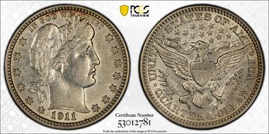 1911-D 25C AU53