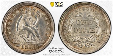 1853 10C Arrows, F-106a Unhubbed AU58