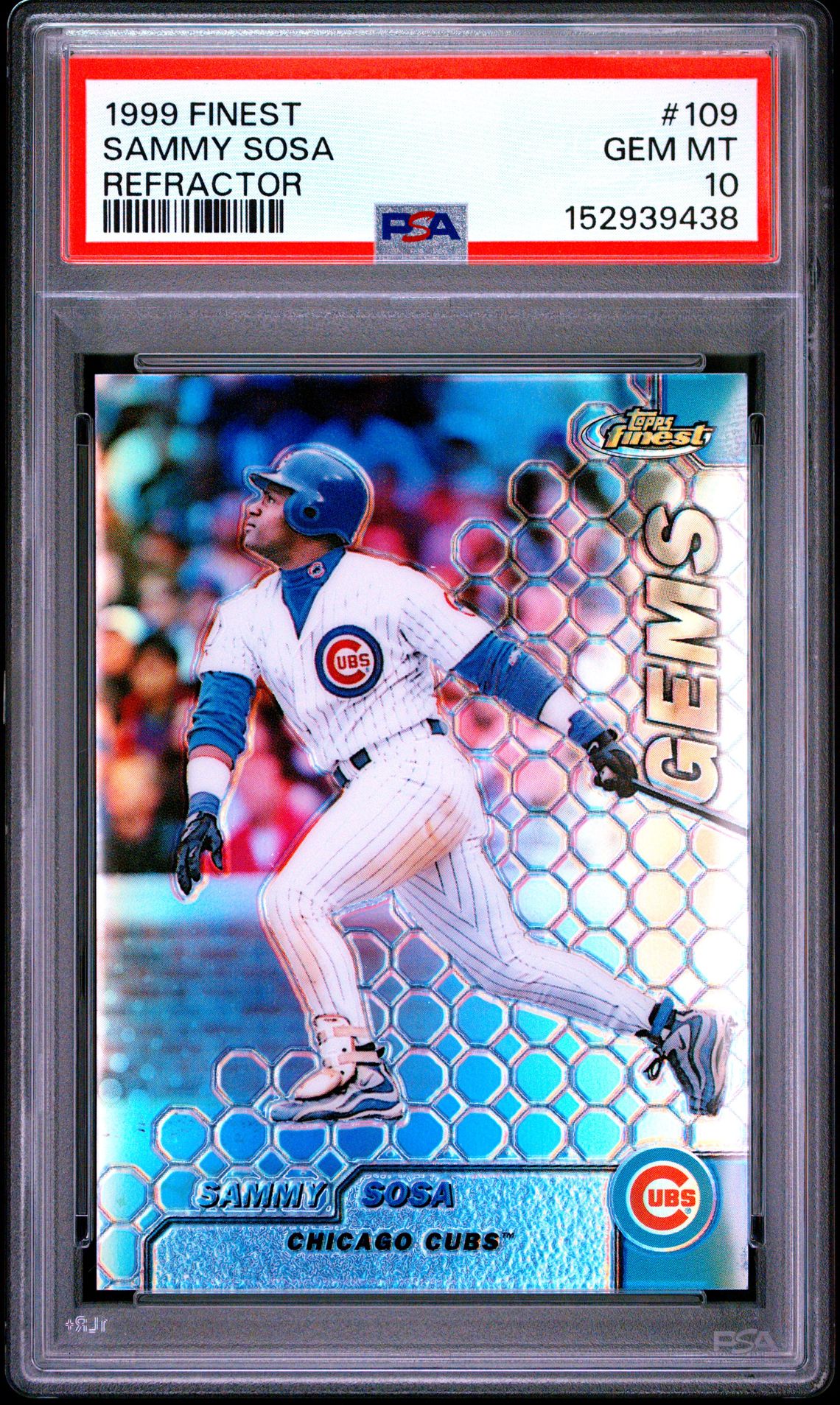 1999 Topps FINEST Refractor #109 Sammy Sosa front