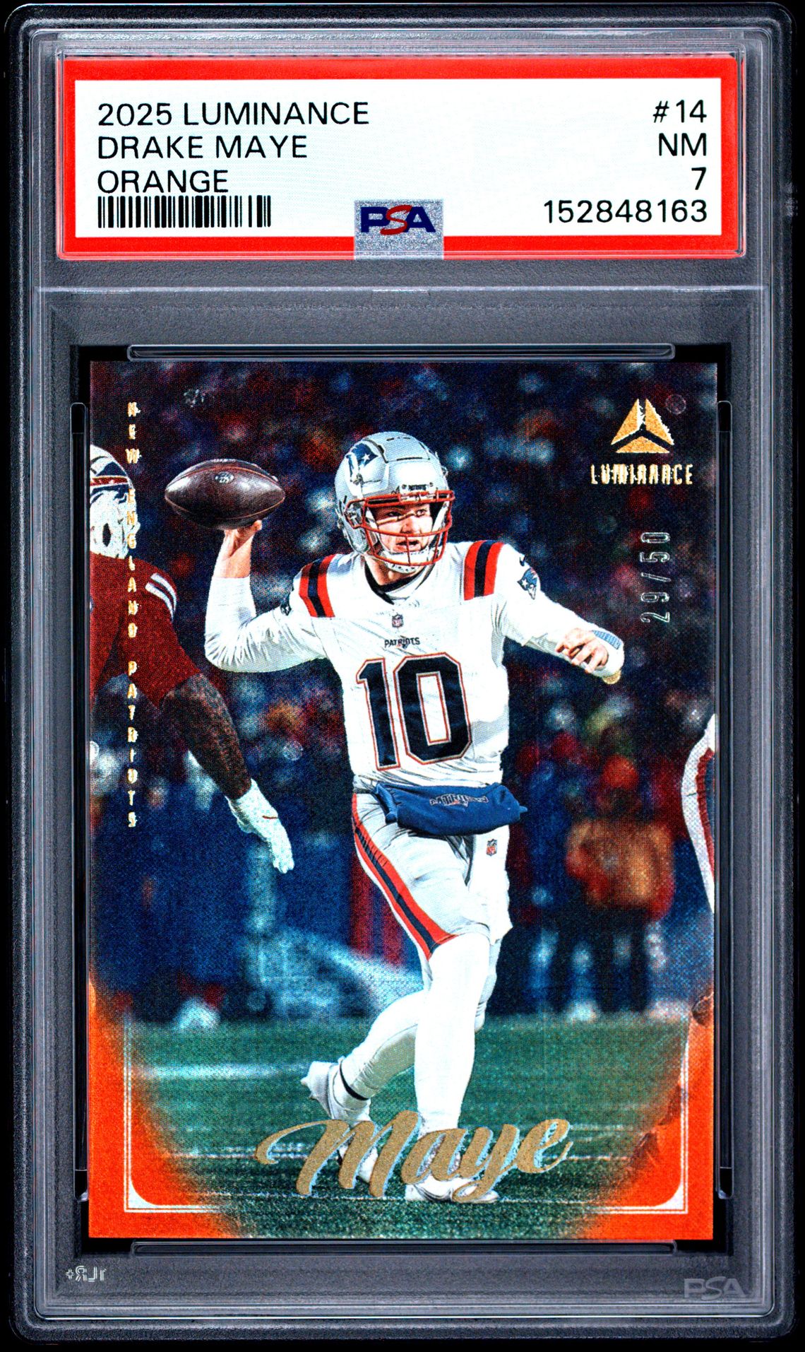 2025 Panini PANINI LUMINANCE ORANGE #14 Drake Maye front