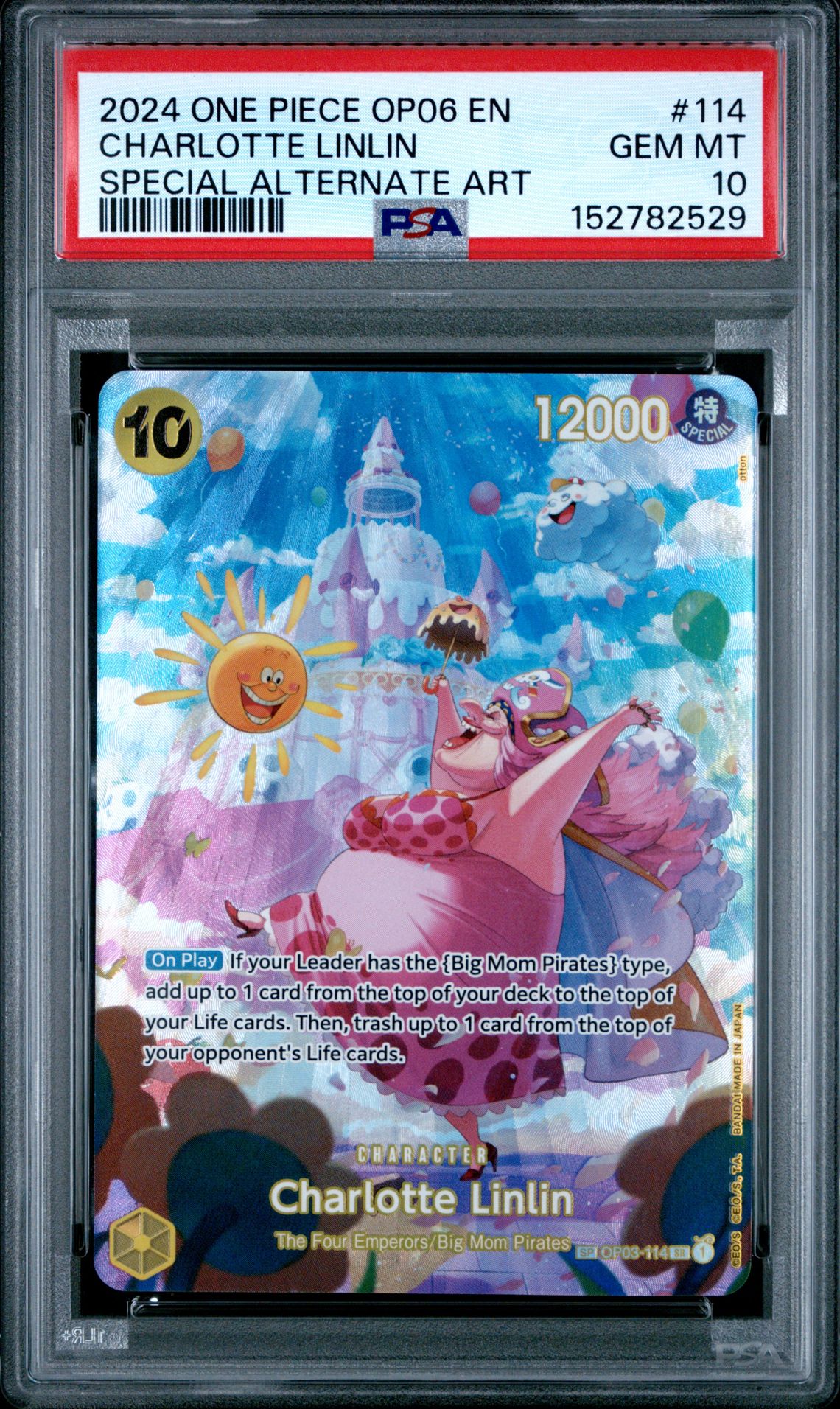 2024 One Piece ONE PIECE OP06-WINGS OF THE CAPTAIN SPECIAL ALTERNATE ART #114 Charlotte Linlin front