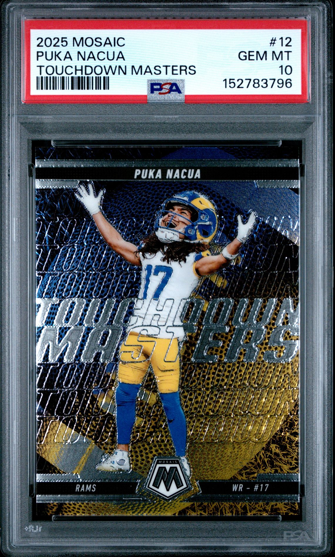 2025 Panini PANINI MOSAIC TOUCHDOWN MASTERS #12 Puka Nacua front