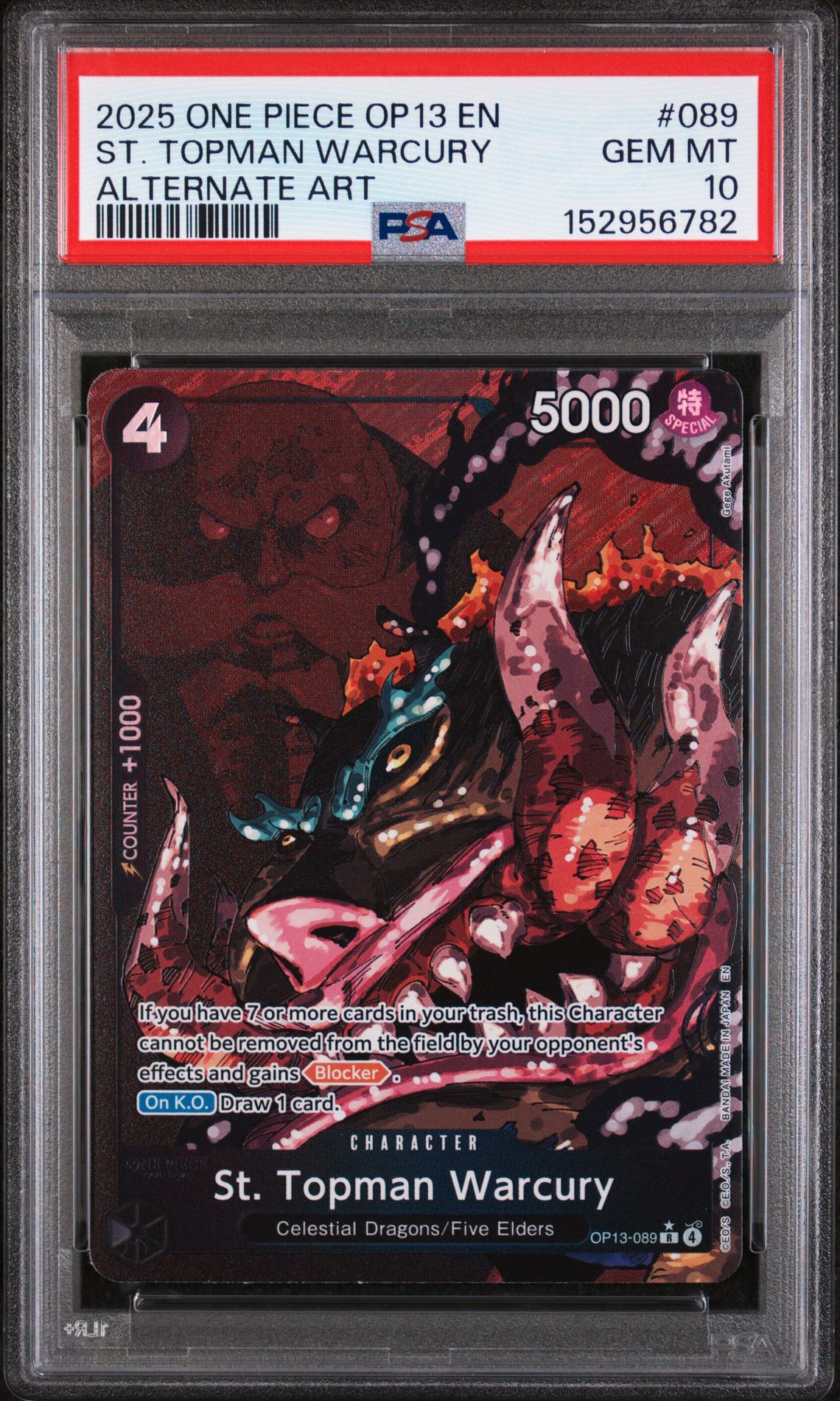 2025 One Piece One Piece Op13-Carrying On His Will #089 St. Topman Warcury front