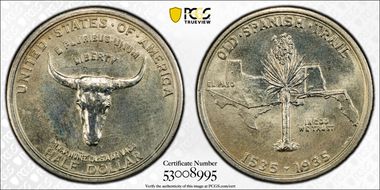 1935 50C Spanish Trail MS64