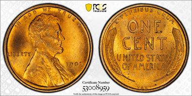 1909 VDB 1C Doubled Die Obverse MS64RD