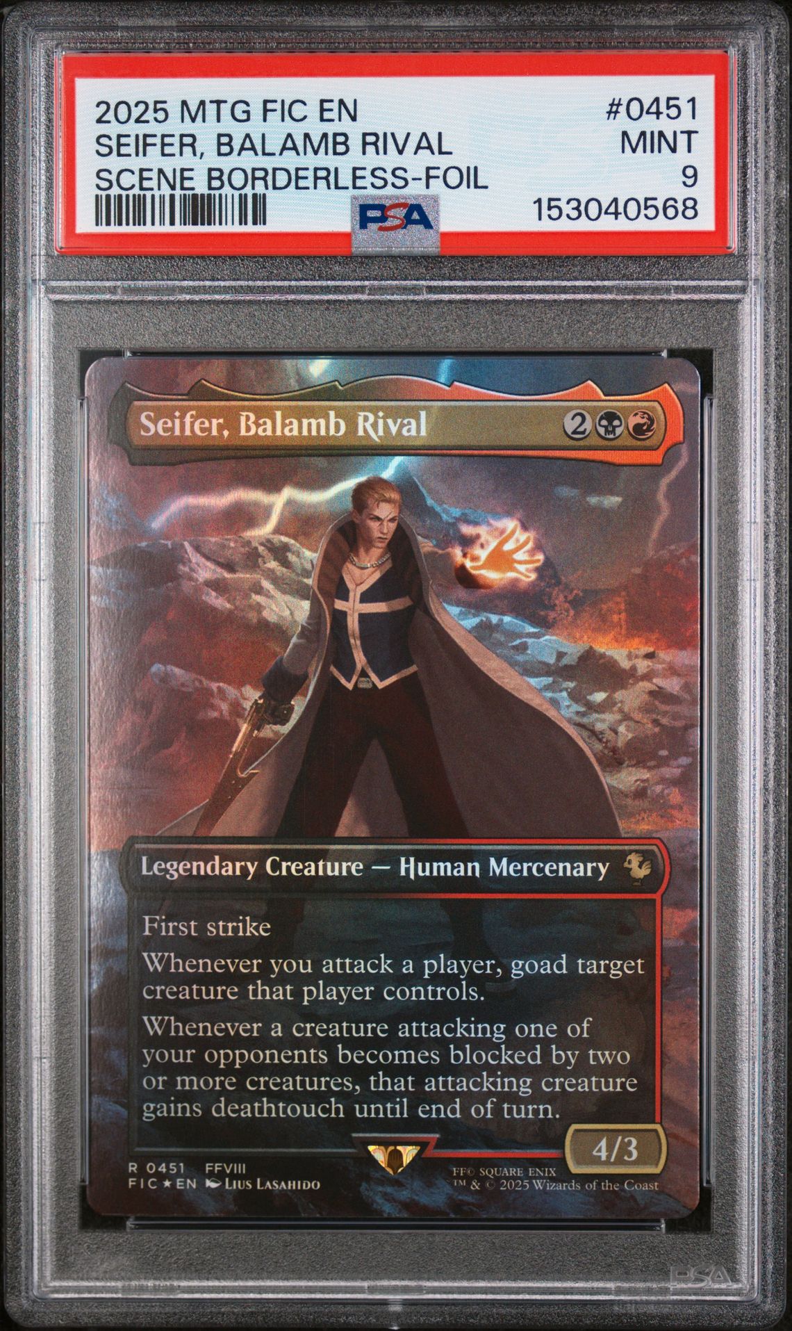 2025 MTG MAGIC THE GATHERING FINAL FANTASY COMMANDER SCENE BORDERLESS-FOIL #0451 Seifer, Balamb Rival front