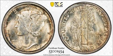 1918-D 10C MS66