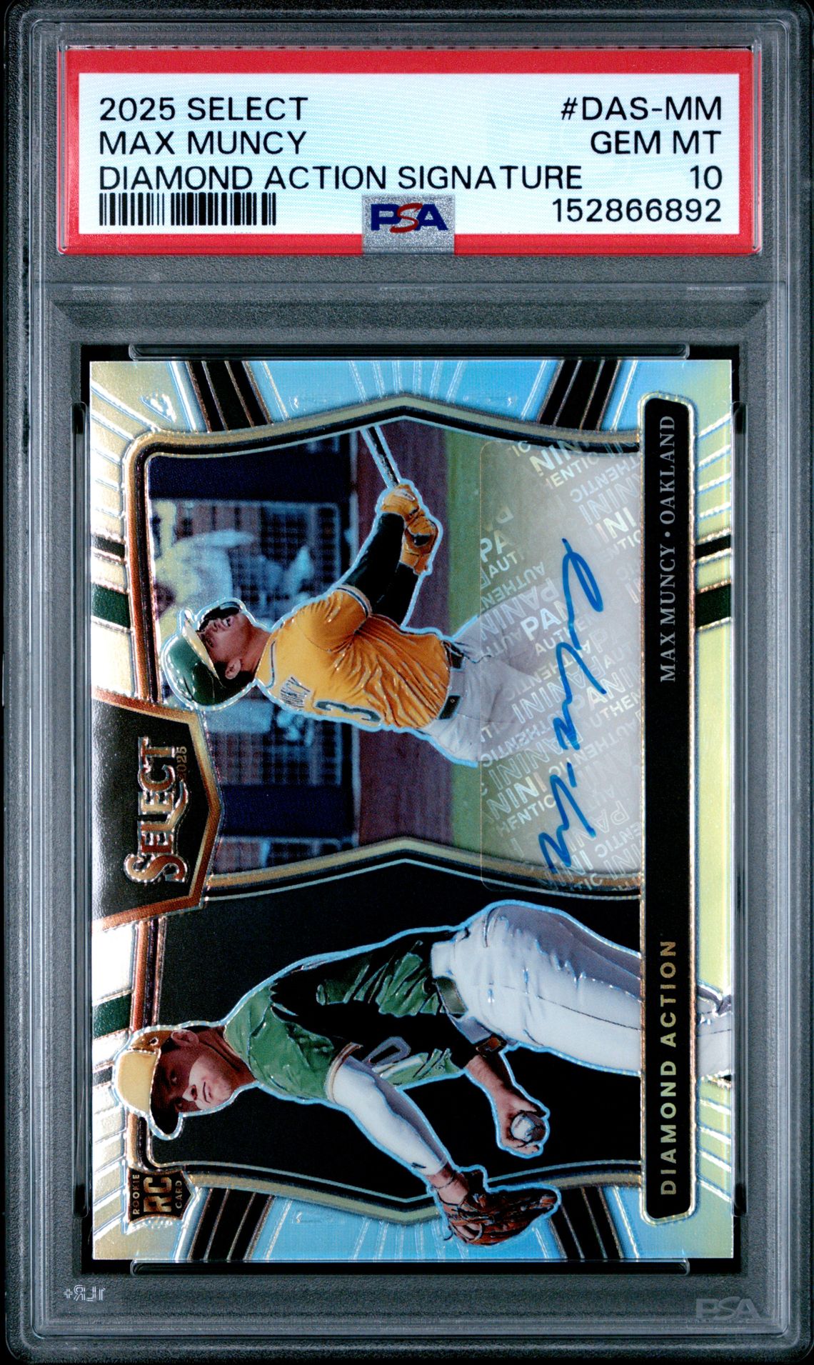 2025 Panini Select Diamond Action Signatures Max Muncy #Das-Mm Gem Mt 10 front