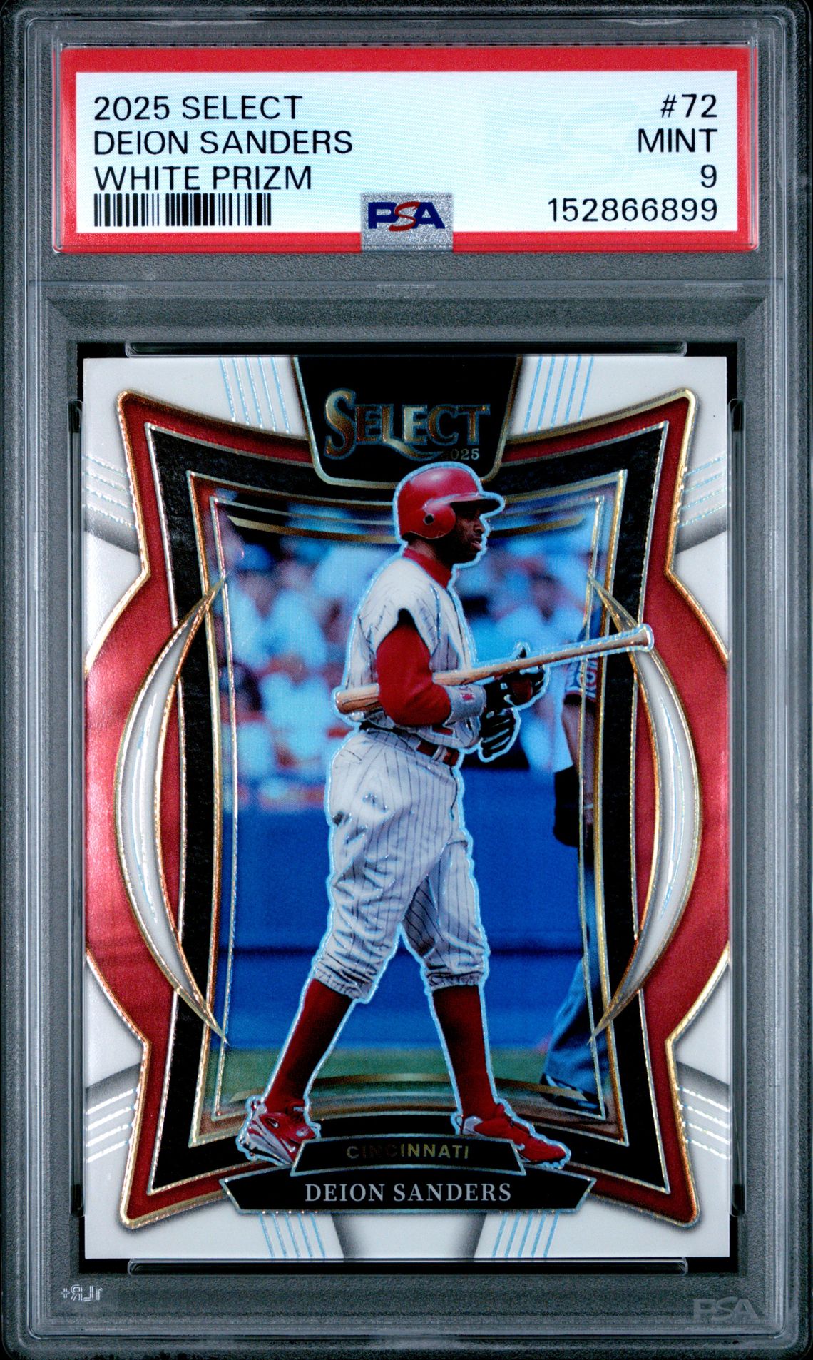 2025 Panini Select Deion Sanders #72 (White Prizm) Mint 9 front