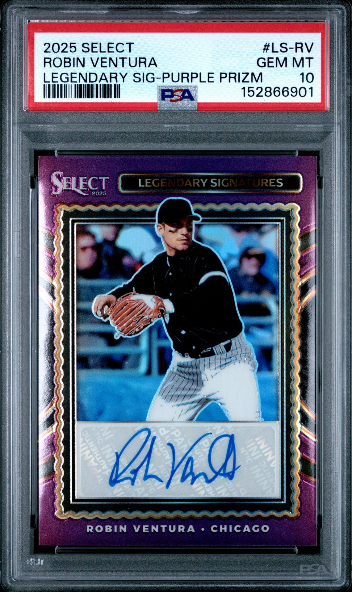 2025 Panini Select Legendary Signatures Robin Ventura #Ls-Rv (Legendary Sig-Purple Prizm) Gem Mt 10 front