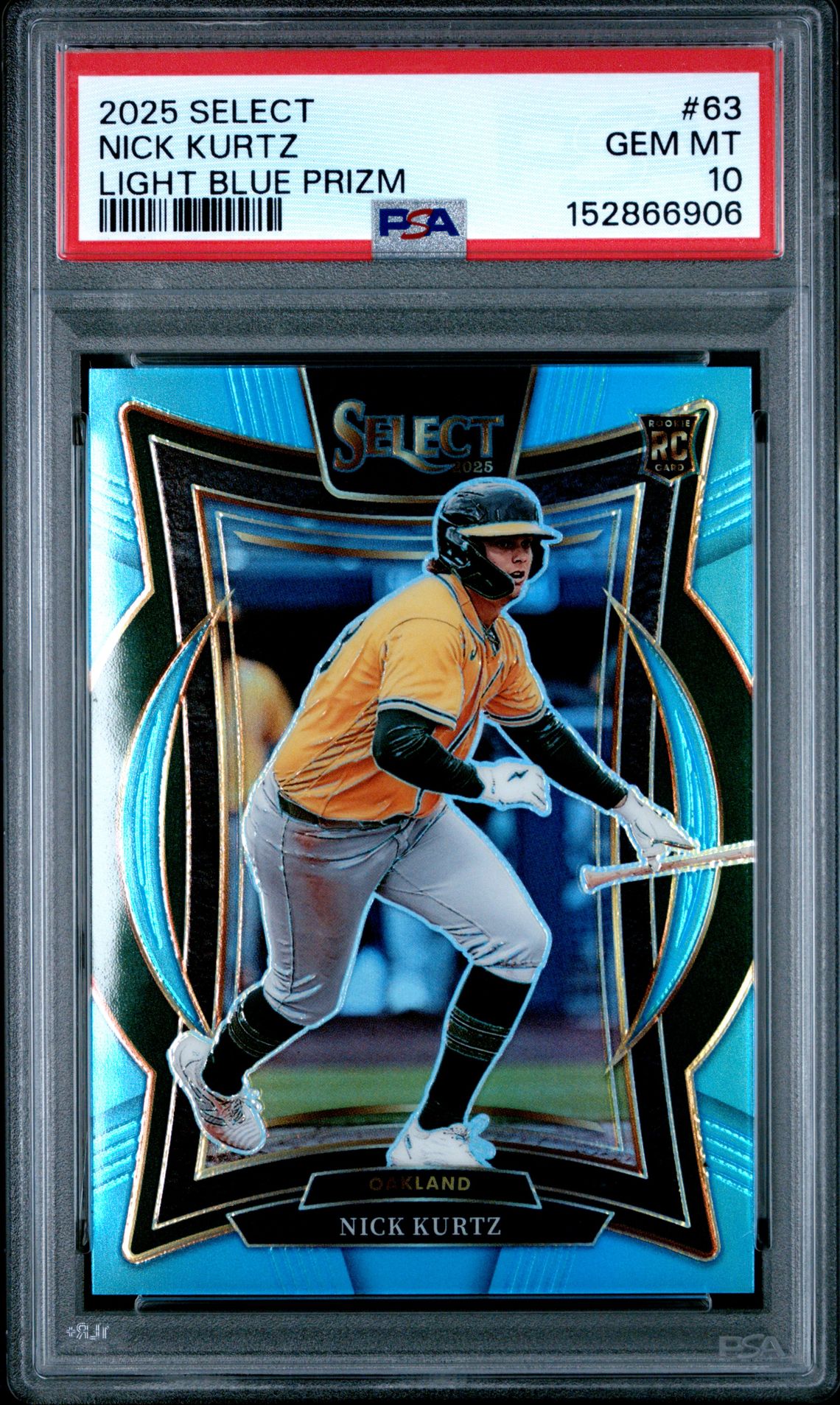 2025 Panini Select Nick Kurtz #63 (Light Blue Prizm) Gem Mt 10 front