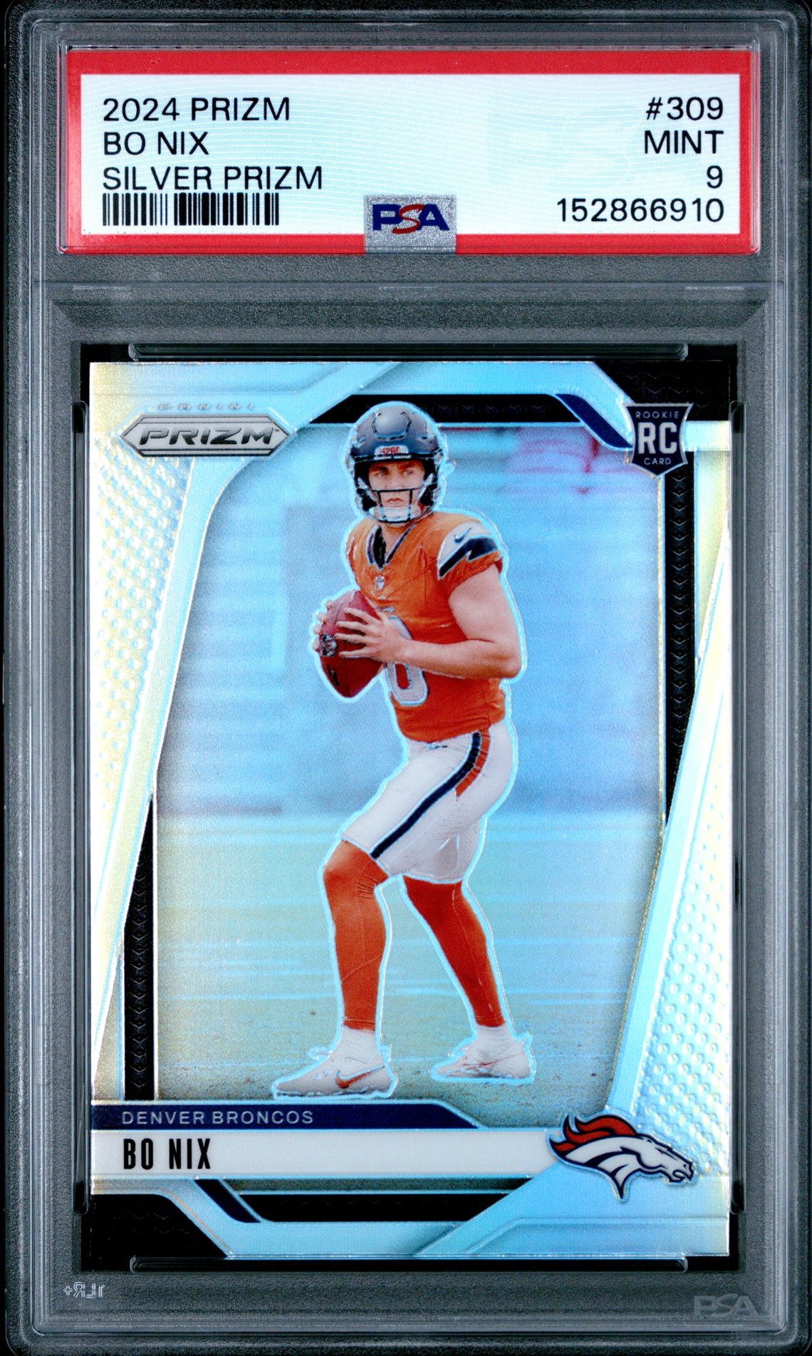 2024 Panini Prizm Bo Nix #309 (Silver Prizm) Mint 9 front