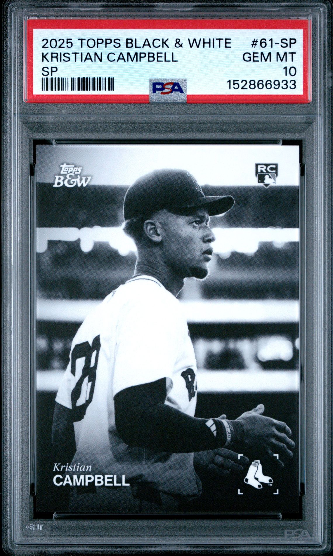 2025 Topps Black And White Kristian Campbell #61-Sp (Sp) Gem Mt 10 front