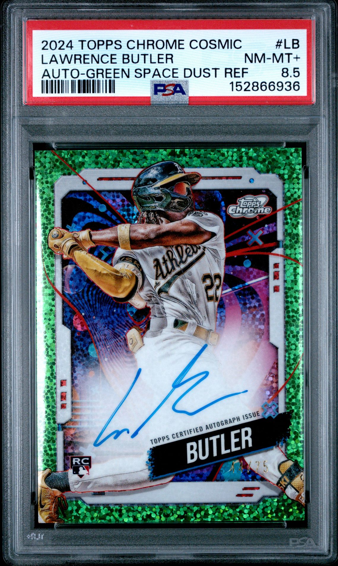 2024 Topps Cosmic Chrome Cosmic Chrome Autographs Lawrence Butler #Lb (Auto-Green Space Dust Ref) Nm-Mt+ 8.5 front
