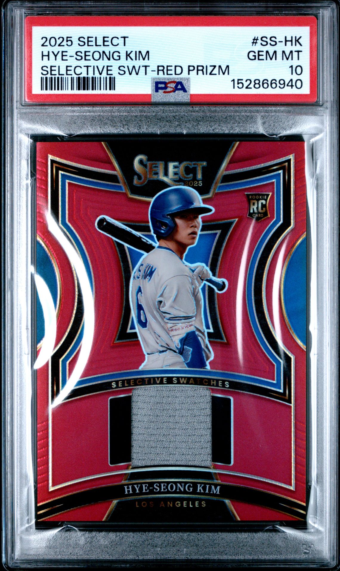 2025 Panini Select Selective Swatches Hye-Seong Kim #Ss-Hk (Selective Swt-Red Prizm) Gem Mt 10 front