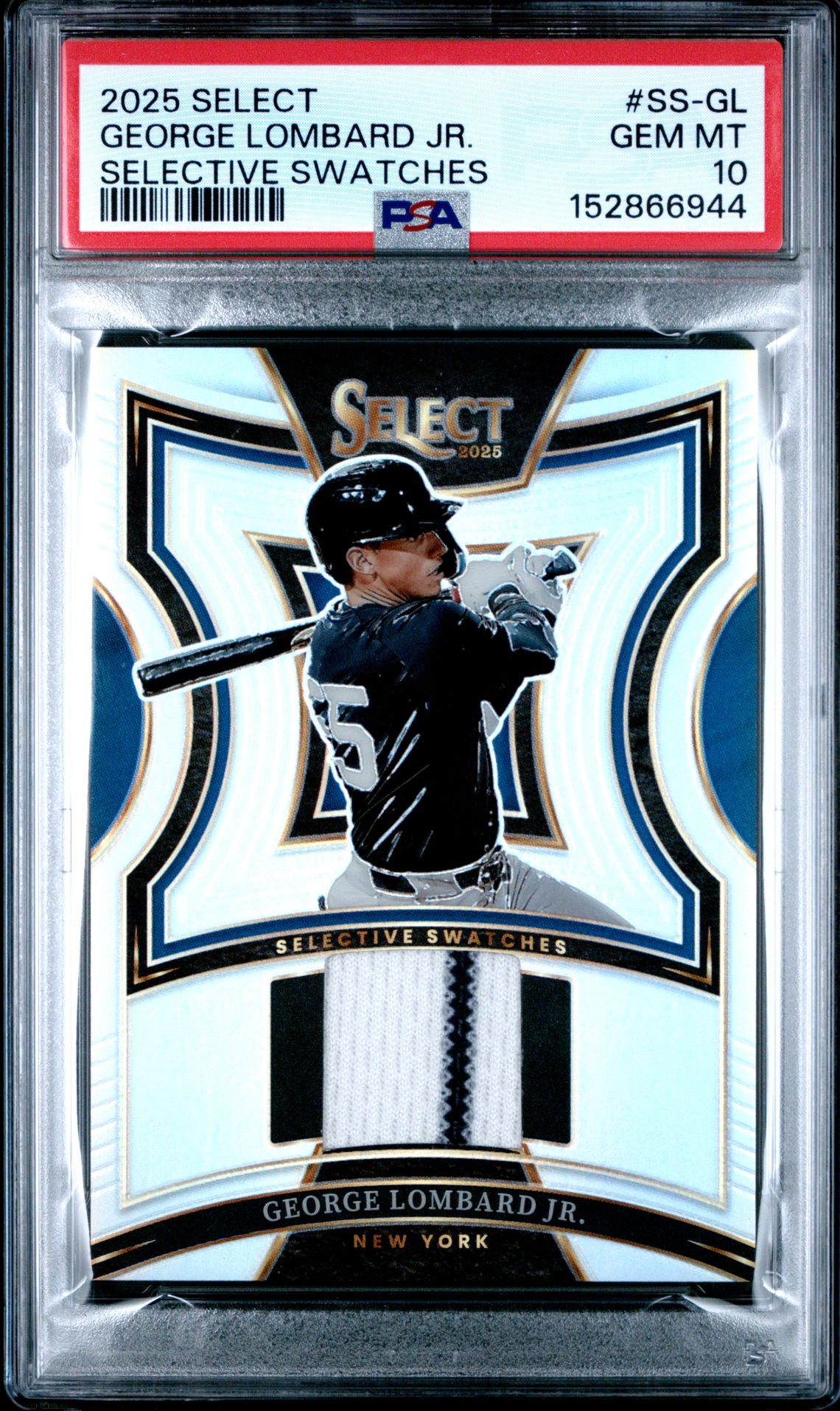 2025 Panini Select Selective Swatches George Lombard Jr. #Ss-Gl Gem Mt 10 front