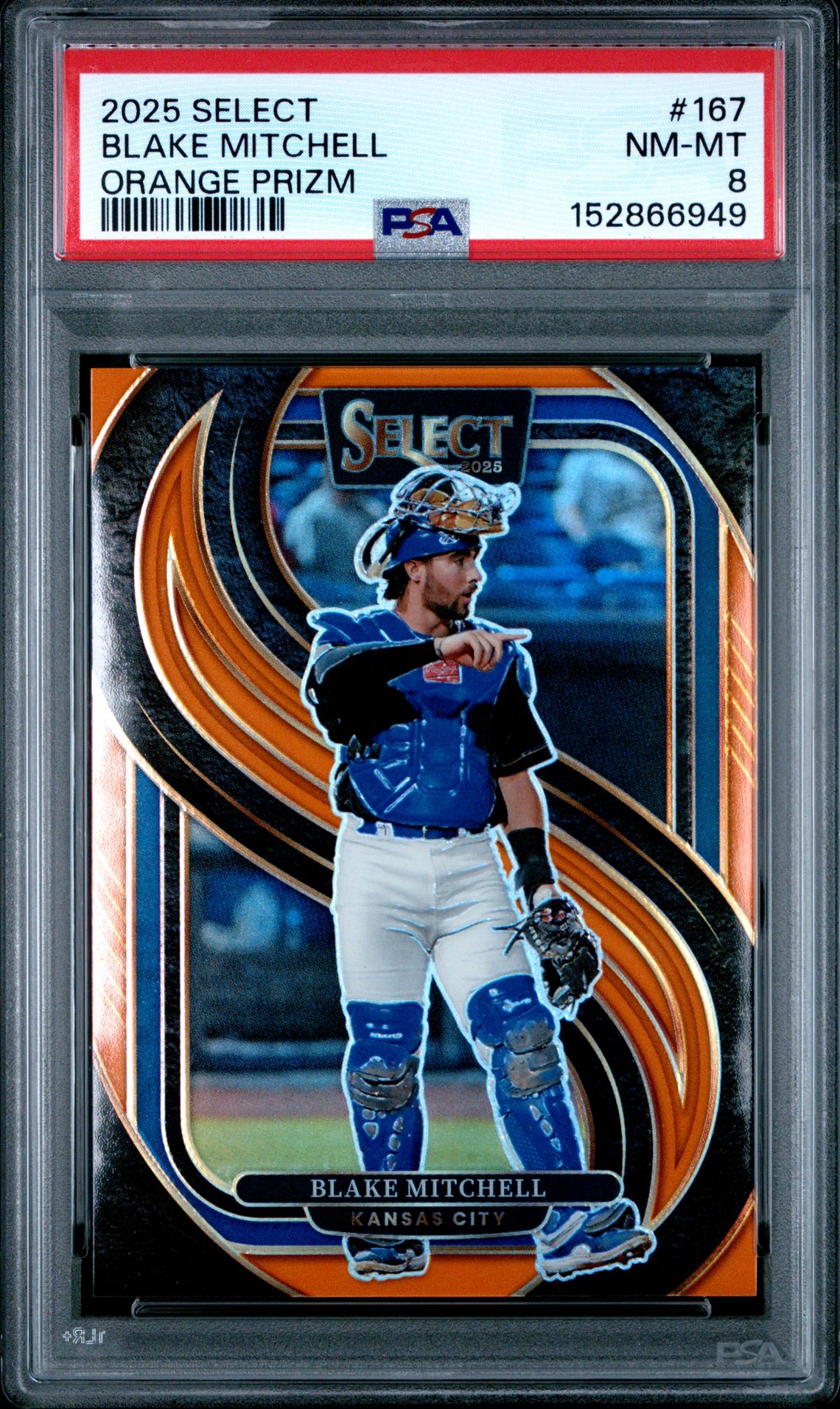 2025 Panini Select Blake Mitchell #167 (Orange Prizm) Nm-Mt 8 front