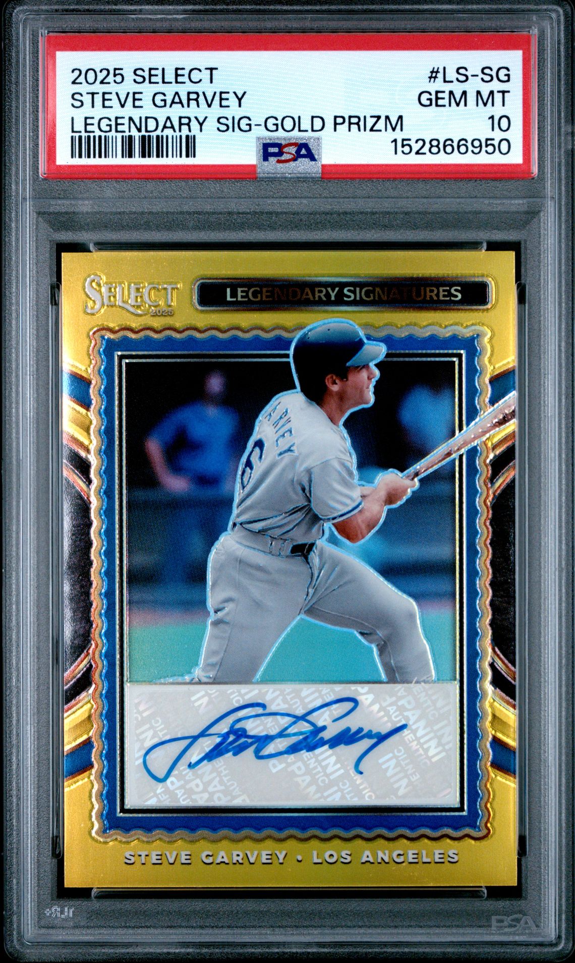 2025 Panini Select Legendary Signatures Steve Garvey #Ls-Sg (Legendary Sig-Gold Prizm) Gem Mt 10 front