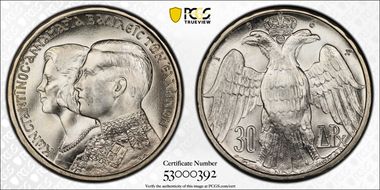 1964 30 Dr Berne  "ВФ" Below KM-87  Ag MS67