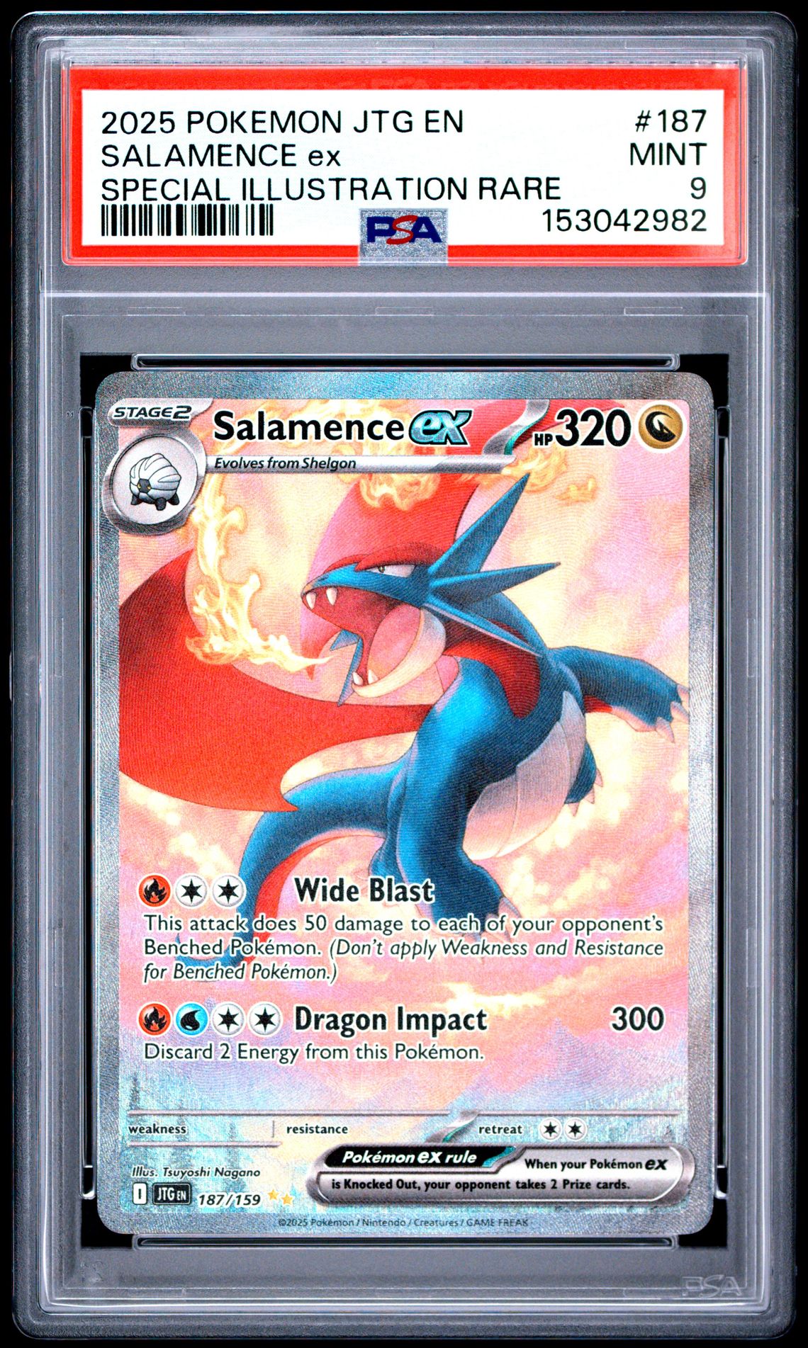 2025 Pokemon Jtg En-Journey Together Salamence Ex #187 (Special Illustration Rare) Mint 9 front