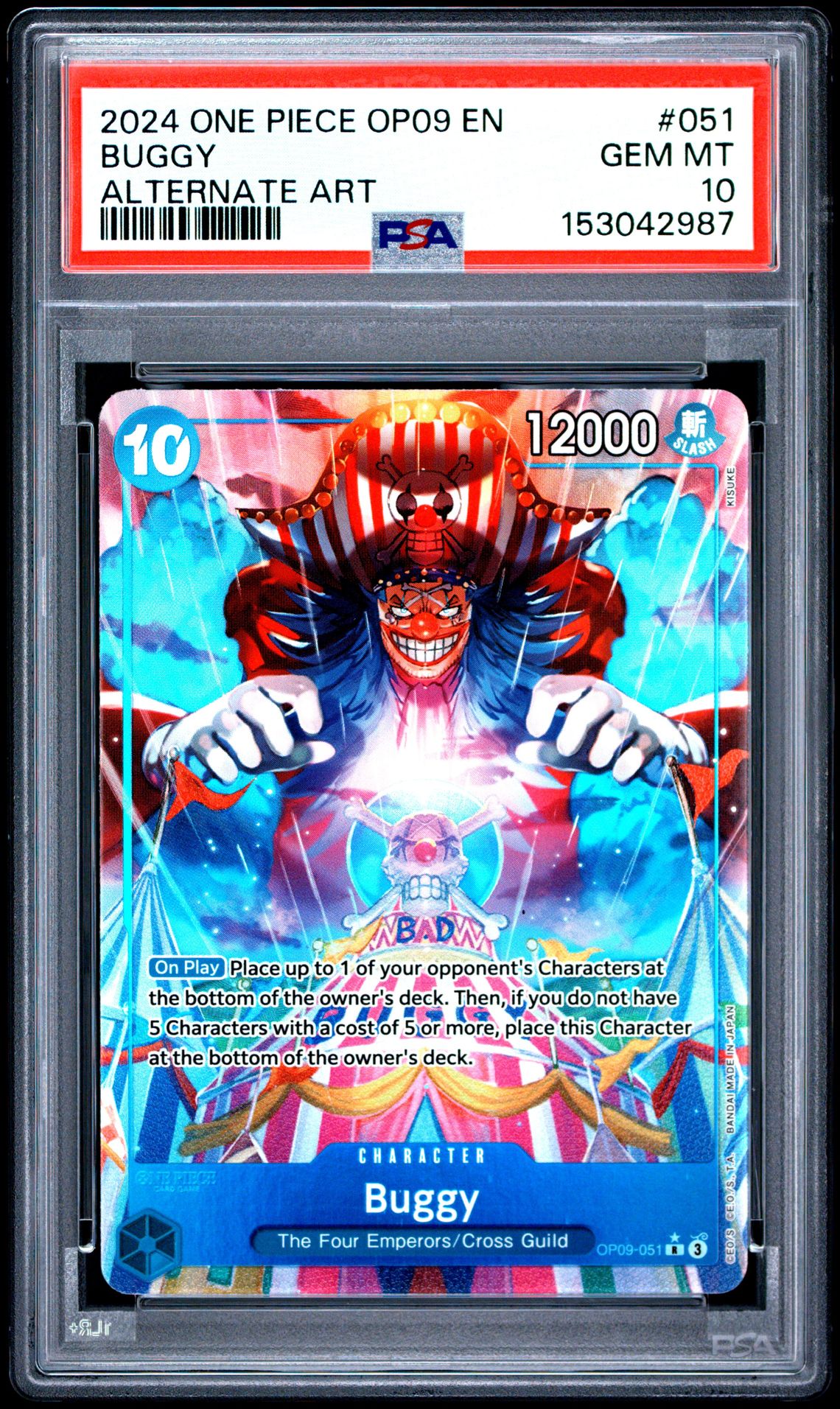 2024 One Piece Op09-Emperors In The New World Buggy #051 (Alternate Art) Gem Mt 10 front