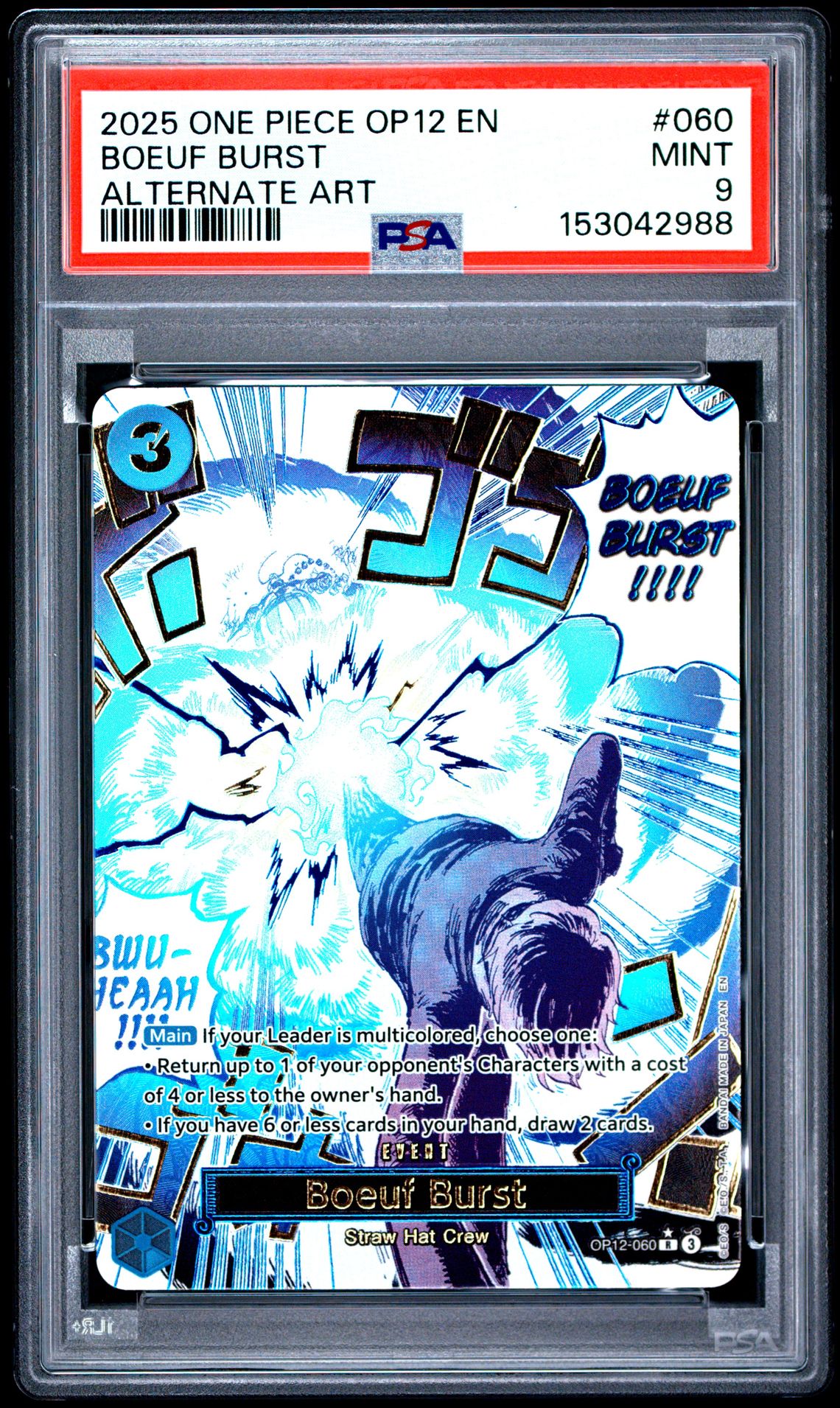 2025 One Piece Op12-Legacy Of The Master Boeuf Burst #060 (Alternate Art) Mint 9 front