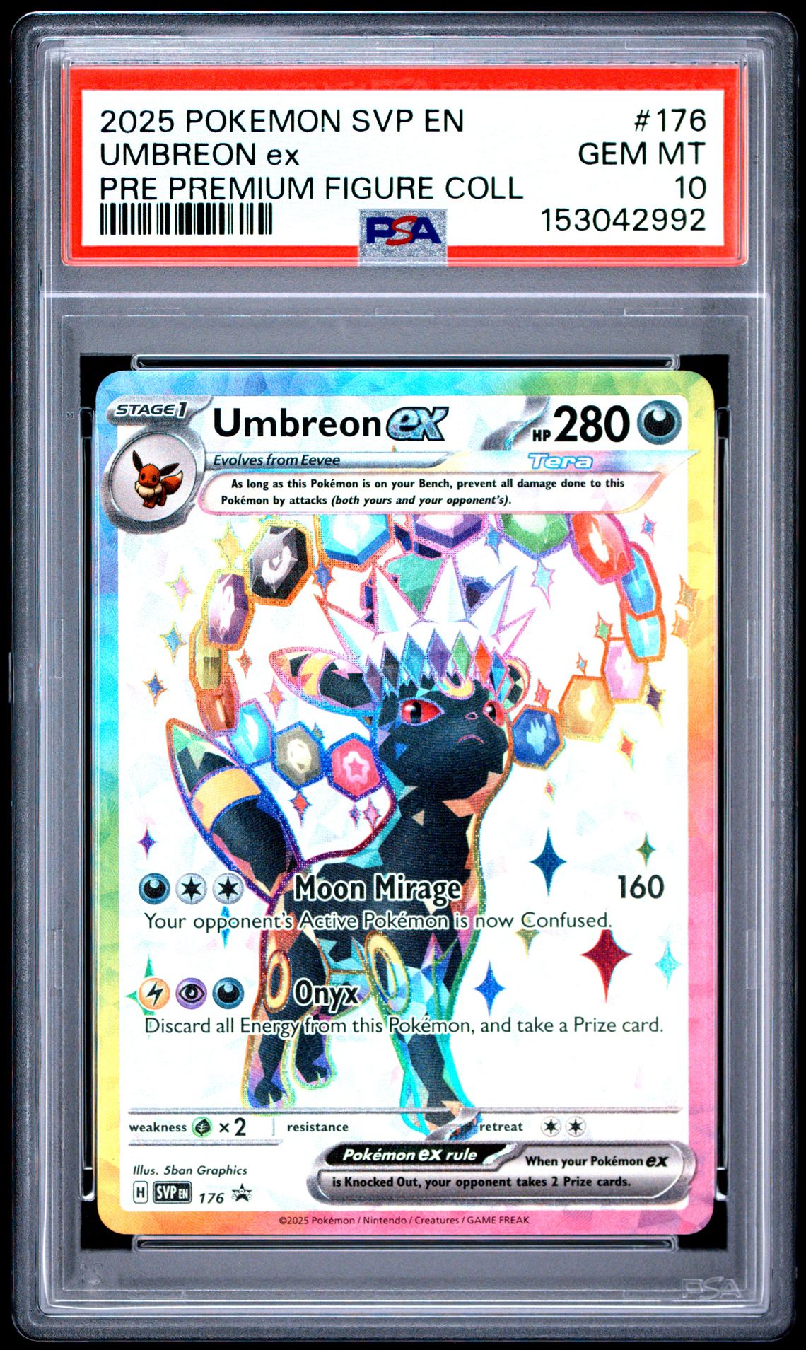 2025 Pokemon Svp En-Sv Black Star Promo Umbreon Ex #176 (Pre Premium Figure Coll) Gem Mt 10 front
